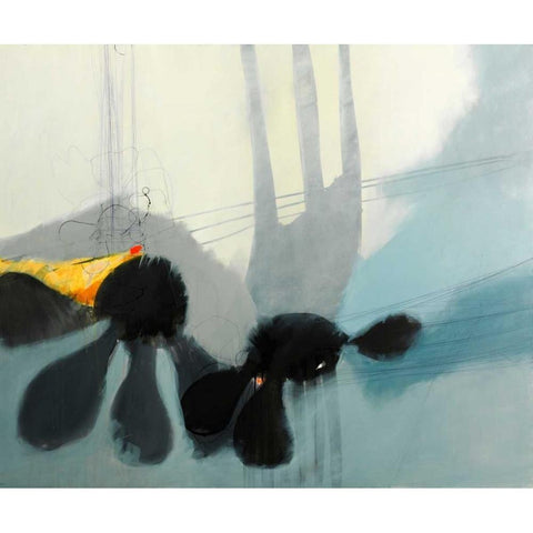 Flowers Tale Black Modern Wood Framed Art Print with Double Matting by Brix, Sidsel