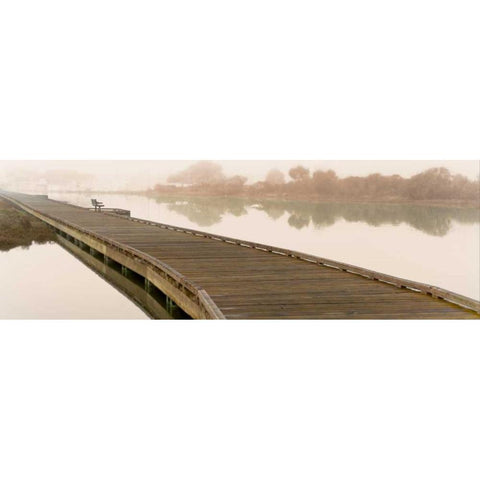 Tranquil Pier Black Modern Wood Framed Art Print with Double Matting by Blaustein, Alan