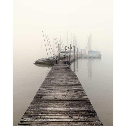 Harbor Fog Black Modern Wood Framed Art Print with Double Matting by Bell, Nicholas