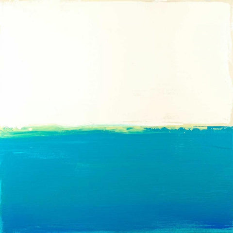 Turquoise Sea White Modern Wood Framed Art Print by Bishop, Don