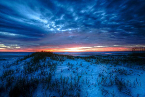 Sunset White Modern Wood Framed Art Print with Double Matting by Burdick, Chuck