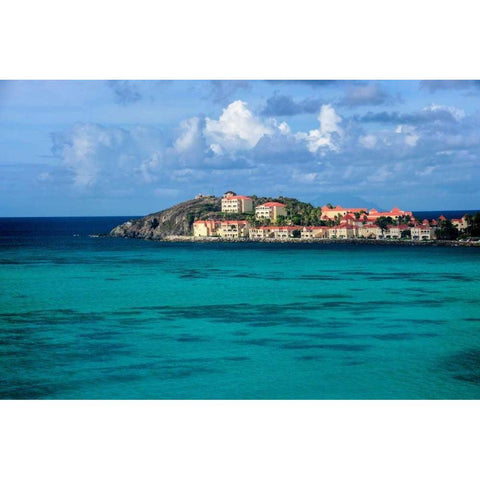 Island Haven Gold Ornate Wood Framed Art Print with Double Matting by Burdick, Chuck