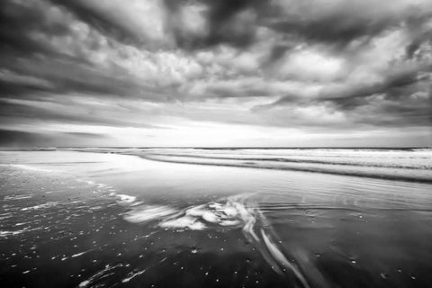Ebb Tide White Modern Wood Framed Art Print with Double Matting by Burdick, Chuck