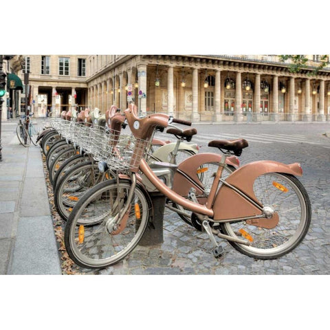 Paris Cycles 2 White Modern Wood Framed Art Print by Blaustein, Alan