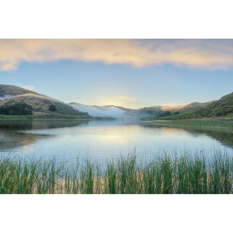 Crescent Beach Calm 4 White Modern Wood Framed Art Print by Blaustein, Alan