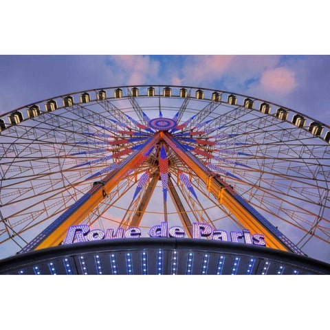 Rue de Paris Black Modern Wood Framed Art Print with Double Matting by Blaustein, Alan