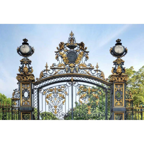 Park Monceau Gates Black Modern Wood Framed Art Print with Double Matting by Blaustein, Alan