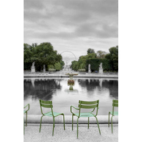 Tuileries Fountain #1 Gold Ornate Wood Framed Art Print with Double Matting by Blaustein, Alan