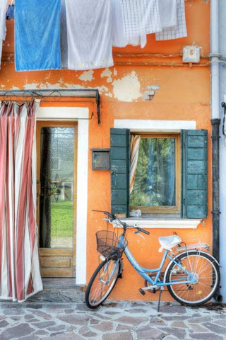 Island Bicicletta-2 Black Ornate Wood Framed Art Print with Double Matting by Blaustein, Alan