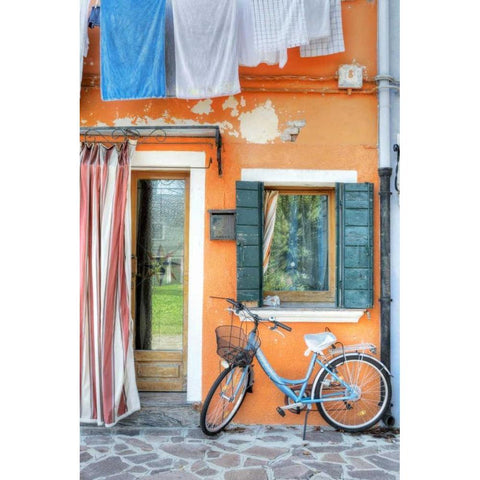 Island Bicicletta-2 Black Modern Wood Framed Art Print with Double Matting by Blaustein, Alan