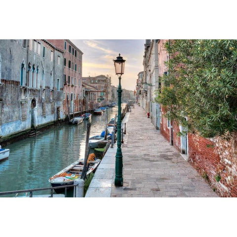 Venetian Passeggiata Gold Ornate Wood Framed Art Print with Double Matting by Blaustein, Alan