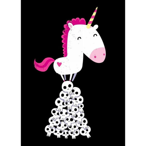 Killer Unicorn White Modern Wood Framed Art Print by Buxton, Michael