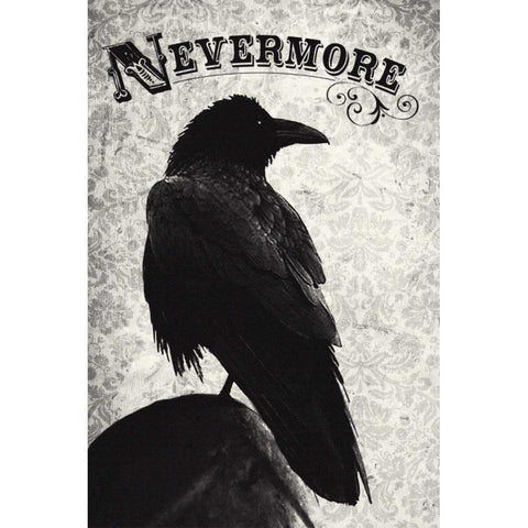 Nevermore Gold Ornate Wood Framed Art Print with Double Matting by Buxton, Michael