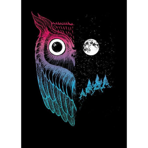 Night Owl White Modern Wood Framed Art Print by Buxton, Michael