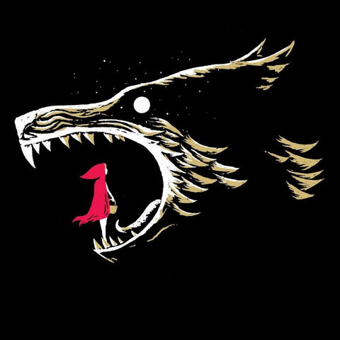 What Big Teeth You Have White Modern Wood Framed Art Print with Double Matting by Buxton, Michael