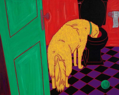 Drinking Problem White Modern Wood Framed Art Print with Double Matting by Bond, Angela