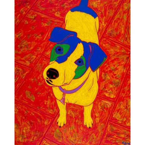 Feisty Jack Russell White Modern Wood Framed Art Print by Bond, Angela