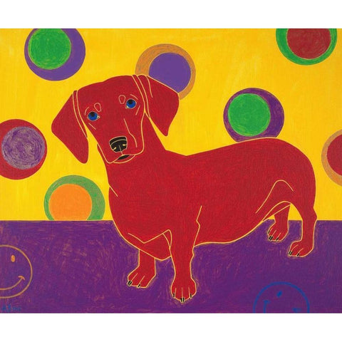 Foot Long Fun III Black Modern Wood Framed Art Print by Bond, Angela