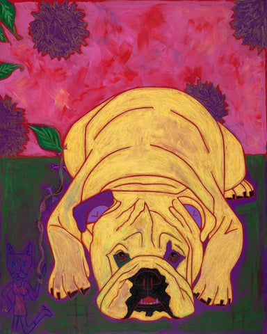 Lounge Lizard White Modern Wood Framed Art Print with Double Matting by Bond, Angela