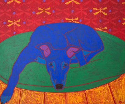 Runner in Repose White Modern Wood Framed Art Print with Double Matting by Bond, Angela