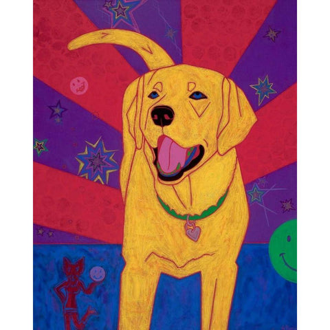 Yellow Happiness Black Modern Wood Framed Art Print with Double Matting by Bond, Angela