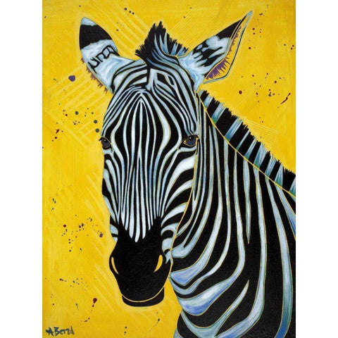 Zebra Gold Ornate Wood Framed Art Print with Double Matting by Bond, Angela