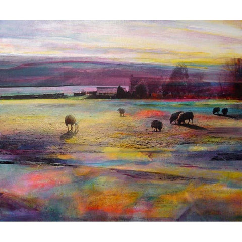 Balmy Summers Evening White Modern Wood Framed Art Print by Boyce, Kate