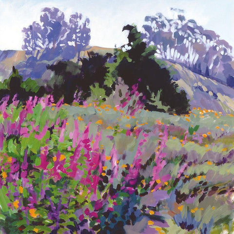 Spring Haze, Eucalyptus on the Ridge White Modern Wood Framed Art Print with Double Matting by Burtt, Marcia