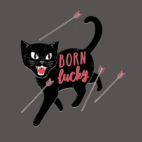 Born Lucky Black Modern Wood Framed Art Print by Buxton, Michael