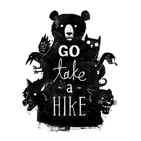 Go Take a Hike Black Modern Wood Framed Art Print with Double Matting by Buxton, Michael