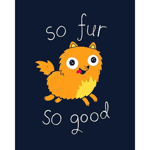 So Fur So Good White Modern Wood Framed Art Print by Buxton, Michael