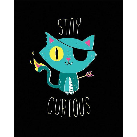 Stay Curious White Modern Wood Framed Art Print by Buxton, Michael