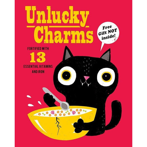 Unlucky Charms White Modern Wood Framed Art Print by Buxton, Michael