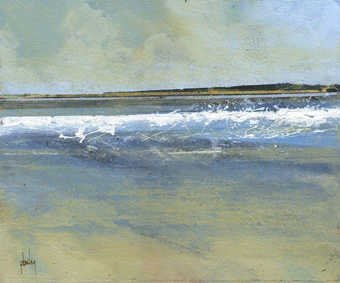 Estuary Wave White Modern Wood Framed Art Print with Double Matting by Bailey, Paul