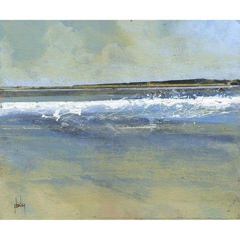 Estuary Wave Black Modern Wood Framed Art Print with Double Matting by Bailey, Paul