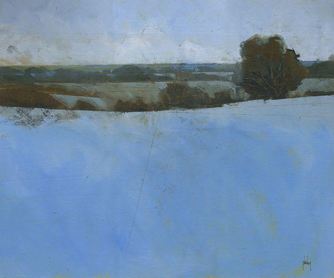 First of Winter White Modern Wood Framed Art Print with Double Matting by Bailey, Paul