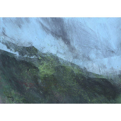 Mountain Rain White Modern Wood Framed Art Print by Bailey, Paul
