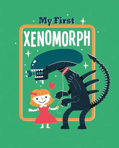 My First Xenomorph Black Ornate Wood Framed Art Print with Double Matting by Buxton, Michael