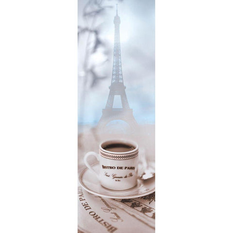 Bistro de Paris #2 White Modern Wood Framed Art Print by Blaustein, Alan