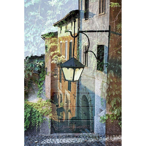 Montalcino Lampione #1 Gold Ornate Wood Framed Art Print with Double Matting by Blaustein, Alan