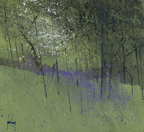 Bluebells White Modern Wood Framed Art Print with Double Matting by Bailey, Paul