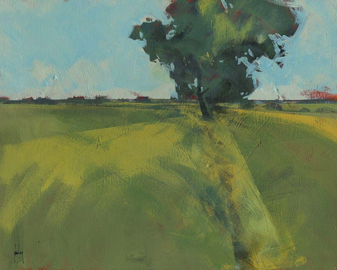 Essex Field White Modern Wood Framed Art Print with Double Matting by Bailey, Paul