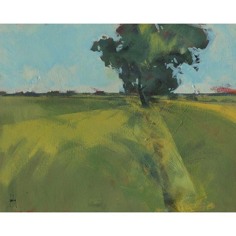 Essex Field Black Modern Wood Framed Art Print with Double Matting by Bailey, Paul