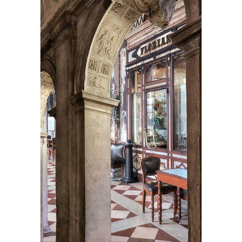 Caffe Florian Arc 1 Black Modern Wood Framed Art Print with Double Matting by Blaustein, Alan