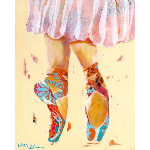 Ballet Slippers Gold Ornate Wood Framed Art Print with Double Matting by Beer, Pamela K.