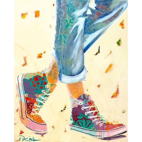 High Tops White Modern Wood Framed Art Print by Beer, Pamela K.