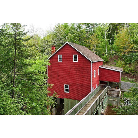 The Old Gristmill Black Modern Wood Framed Art Print with Double Matting by Burdick, Chuck