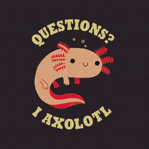 Axolotl Questions White Modern Wood Framed Art Print with Double Matting by Buxton, Michael