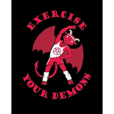 Exercise Your Demons Black Modern Wood Framed Art Print with Double Matting by Buxton, Michael