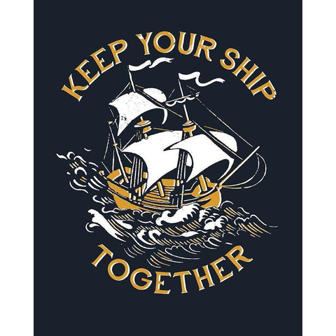 Keep Your Ship Together White Modern Wood Framed Art Print by Buxton, Michael